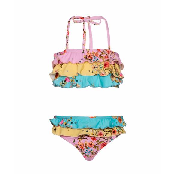 NEW PQ SWIM kids dolce ruffle bikini in multi - Picture 1 of 3